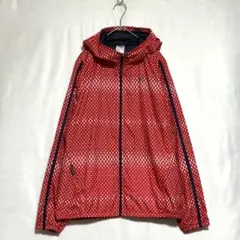 アディダス　ライン入りジャンパー　ドット柄　ウィンドブレーカー　メッシュ　OT