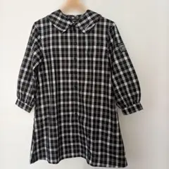 Jenni Love チェック長袖ワンピース　ブラック150