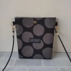 あゆ様専用 ハンドメイド ちょっとそこまでショルダー ドット 黒×グレー