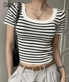 Dazy ストライプ 半袖トップス