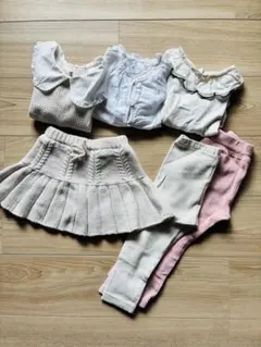 女の子　白系　セット　90