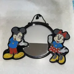 ミッキー　壁掛けミラー　レトロ　鏡　インテリア　ディズニー 昭和レトロ ディズニー ミッキー＆ミニー 壁掛けミラー - メルカリ