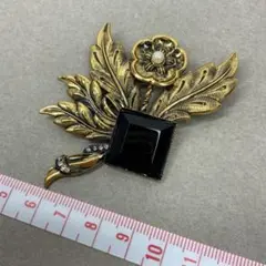 未使用ヴィンテージブローチ昭和レトロ花