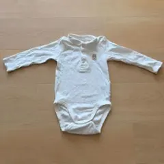 ホワイトロンパース 長袖 クマ刺繍 h&m