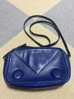 EMPORIO ARMANI レザーショルダーバッグ 青