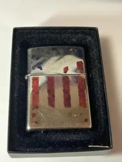 zippo オイルライター アメリカ国旗 マットブラック 艶消し ジッポー
