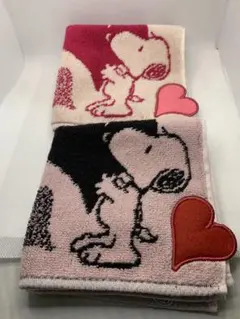 『新品』 ＳＮＯＯＰＹ　スヌーピー　ハート　　タオルハンカチ　２枚のサムネイル