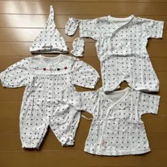 PAS ET PAS. 赤ちゃんの城　ベビー肌着セット 帽子 ミトン付き　中古のサムネイル