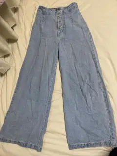 ライトブルー ワイドレッグデニム