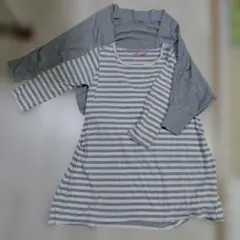 マタニティ　パジャマ　七分袖ワンピースと羽織り