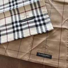 未使用　バーバリー　ハンカチ2枚セット　ノバチェック　BURBERRY