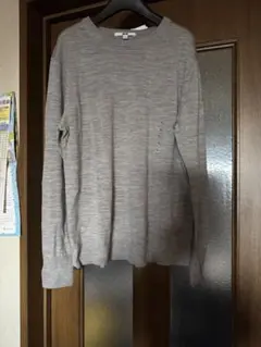 UNIQLO ユニクロ※エクストラファインメリノウール セーター XLグレー