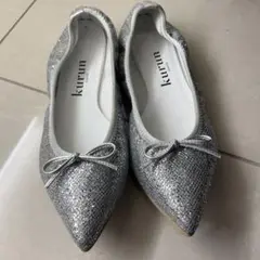 美品　kurun Tokyo バレエシューズ　フラットパンプス　シルバー Adèle -Foil Silver フォイル シルバー – kurun TOKYO