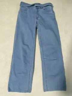 ライトブルーワイドレッグデニムパンツ　GU