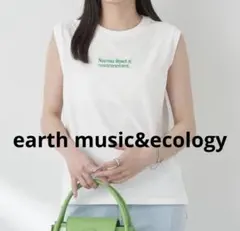 【earth music&ecology】ノースリーブロゴT オフホワイト　M