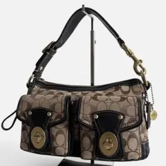 【美品】 coach y2k signature handbag brown