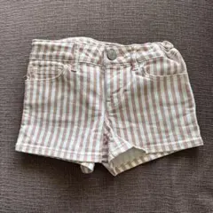 【GAP DENIM】ストライプ ショートパンツ　ウエスト調節可　110〜120