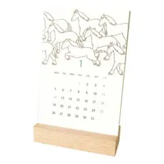 【未使用】マトカ2026年 木製スタンド付き卓上カレンダー