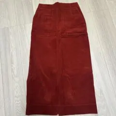 赤 コーデュロイ タイトスカート　グローバルワーク