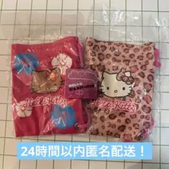 ハローキティ 平成 레트로 ショッパーバッグ 巾着 2種セット