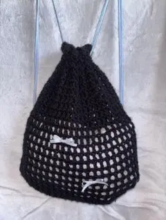 ナップサック黒 ハンドメイド