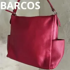 BARCOSバルコス　ショルダー　ハンドバッグ　レッド　美品