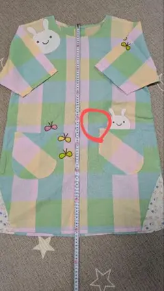 エプロン　半袖割烹着　М〜L　保育士