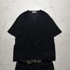 Y2K Korean Stripe Henley s\s Tee Minimal