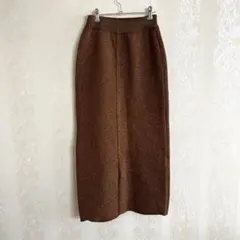 green label relaxing ニットロングスカート　ラメ　メタリック