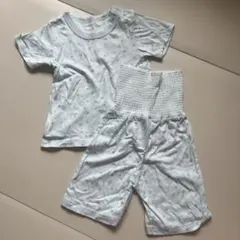 ベビー パジャマ 上下セット 花柄 水色のサムネイル