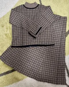 DRESKIP ワールド　ブラウン チェック柄 スカートセットアップ