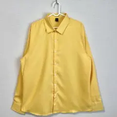 メンズ Yシャツ 長袖 イエロー