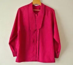 昭和レトロ タイ付き長袖ブラウス 60年代 70年代 ヴィンテージ