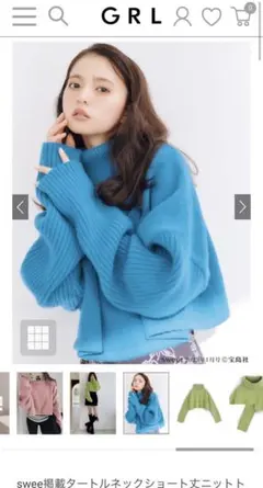 グレイルGRL grl タートルネックショート丈ニットトップス[dr523]