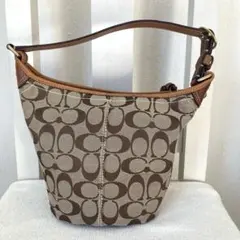 美品　コーチ　ワンショルダー　ハンドバッグ　バケツ　ミニ　シグネチャー