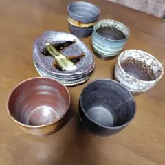 陶器 カップ＆ソーサー 焼き物 和食器 3客セット