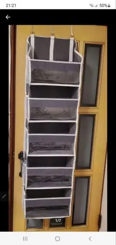 多用途　ドア収納オーガナイザー　10ポケット　折りたたみ式　5段 収納棚付き