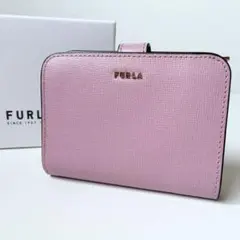 【極美品】FURLA 二つ折り財布 バビロン S スモール ピンク
