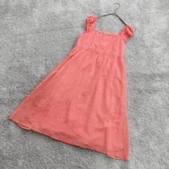 C118【バナーバレット】ワンピース/コーラル/オレンジ/ふんわり/サイズ38