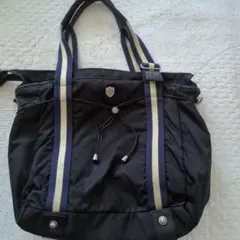 ストライプデザイン ナイロン トートバッグ