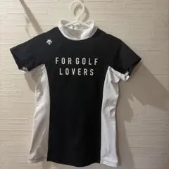 デサント　モックネックtシャツ 黒白のサムネイル