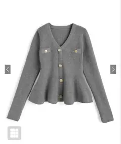 GRL Vネックペプラムニットトップス ［It114］ グレイル　新品　タグ付き
