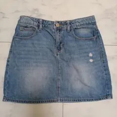 150 GAP Kids デニムミニスカート　ダメージ加工
