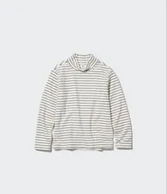 ユニクロ　リブフリースハイネック ボーダーTシャツ長袖　130