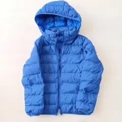 UNIQLO フード付きダウンコート 140サイズ 青