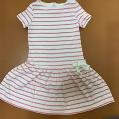 プチバトー　半袖ストライプワンピース