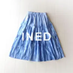 美品 INED 3万円 グラデーション フレアスカート ブルー イネドのサムネイル