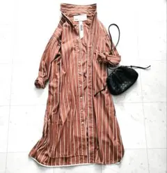 ティッカ ソメロス ロングシャツワンピース コットンストライプ - メルカリ