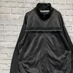 ジャージ　トラックジャケット　ブラックL ロゴ刺繍821