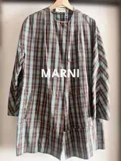 MARNI マルニ　ブラウン× グリーンチェック柄ジャケットのサムネイル